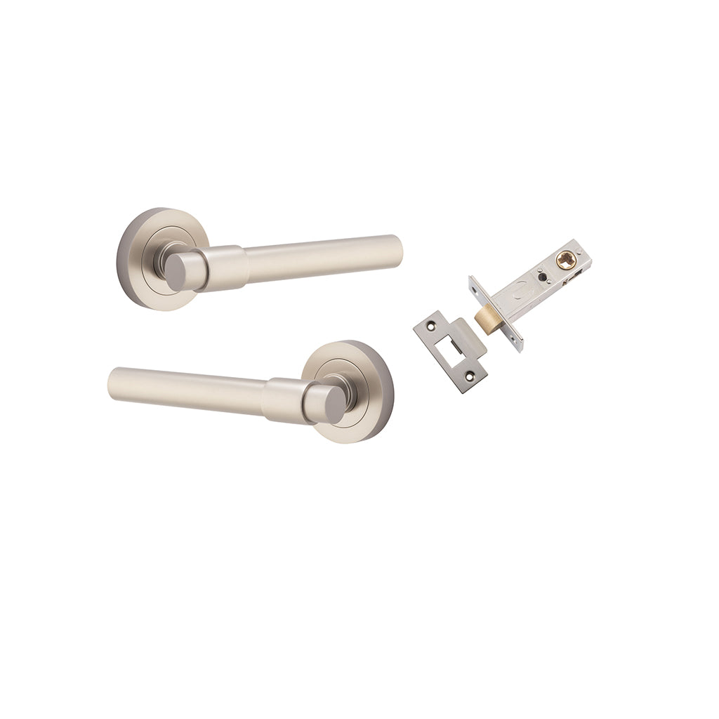 Helsinki Lever - Round Rose Satin Nickel / Passage / Passage Kit