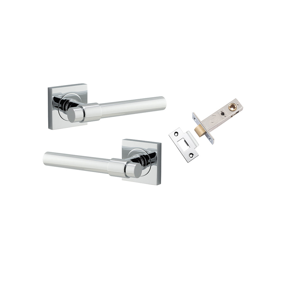 Helsinki Lever - Square Rose Polished Chrome / Passage / Passage Kit