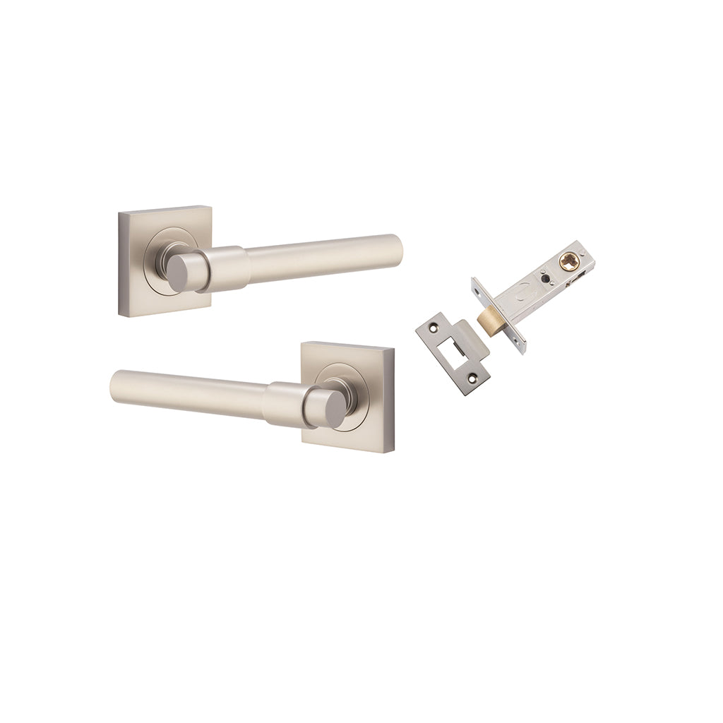 Helsinki Lever - Square Rose Satin Nickel / Passage / Passage Kit