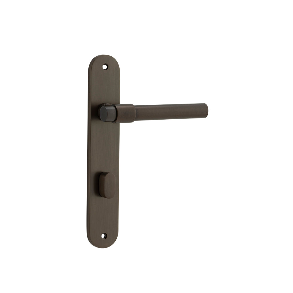 Helsinki Lever - Oval Backplate Signature Brass / Privacy / Lever Set Only