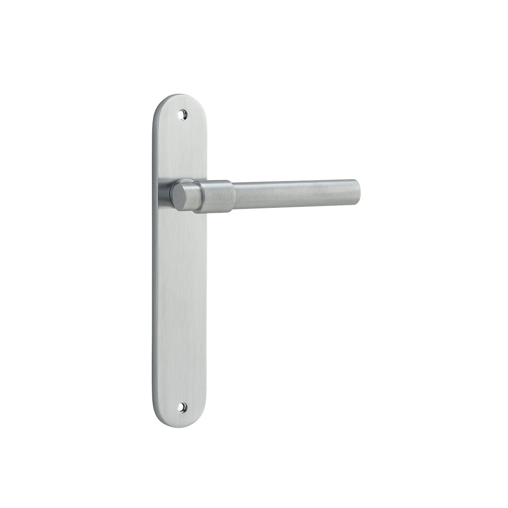 Helsinki Lever - Oval Backplate Brushed Chrome / Passage / Lever Set Only