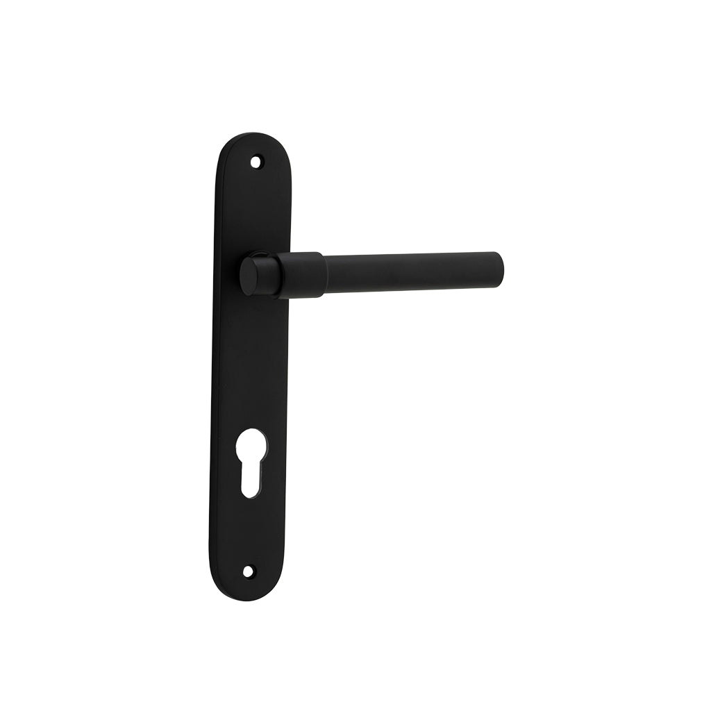 Helsinki Lever - Oval Backplate Matt Black / Entrance / Lever Set Only