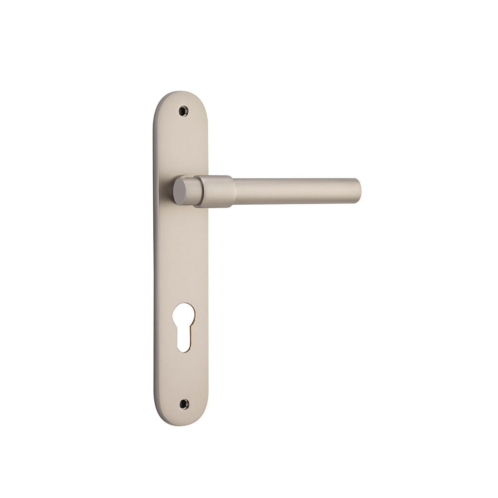 Helsinki Lever - Oval Backplate Satin Nickel / Entrance / Lever Set Only