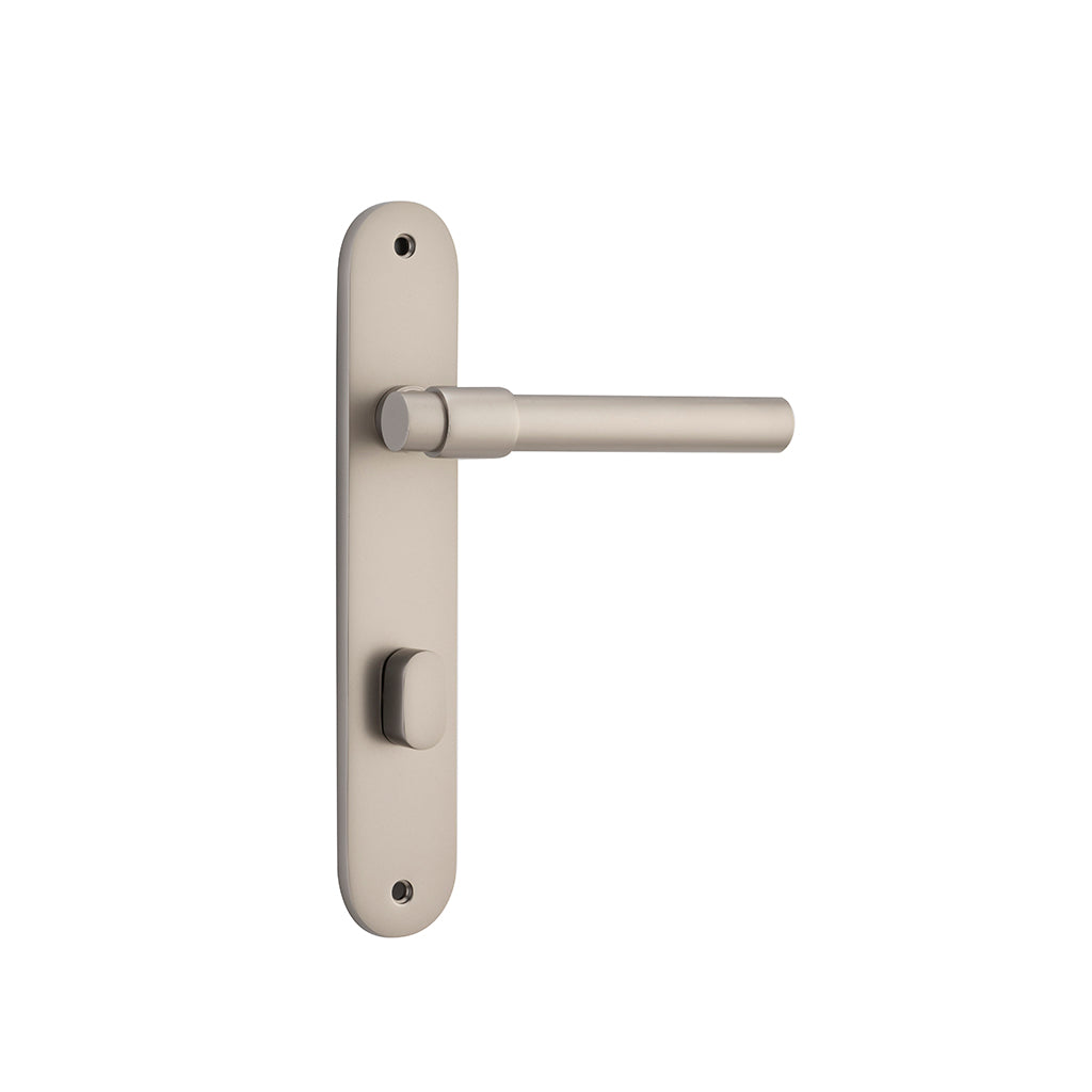Helsinki Lever - Oval Backplate Satin Nickel / Privacy / Lever Set Only