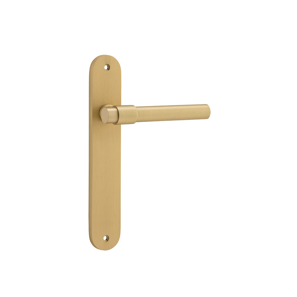Helsinki Lever - Oval Backplate Brushed Gold PVD / Passage / Lever Set Only