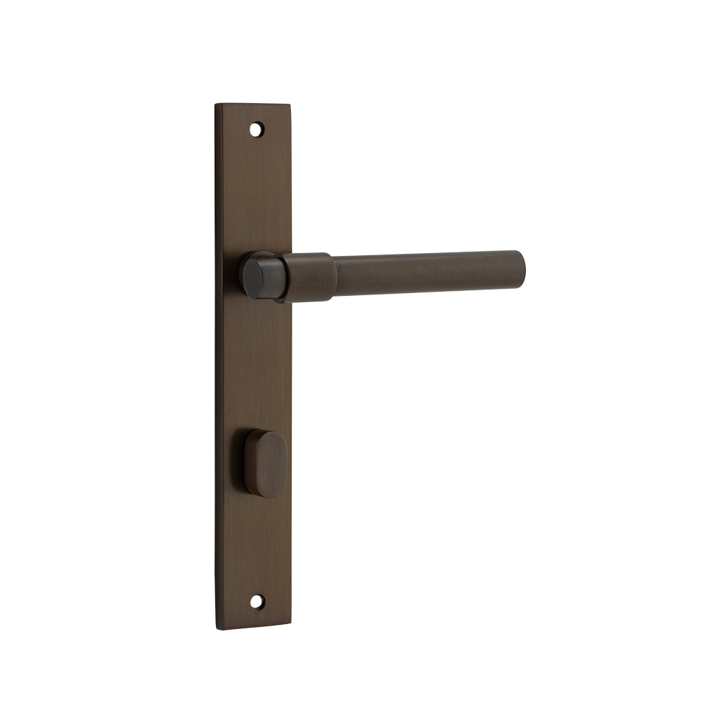Helsinki Lever - Rectangular Backplate Signature Brass / Privacy / Lever Set Only