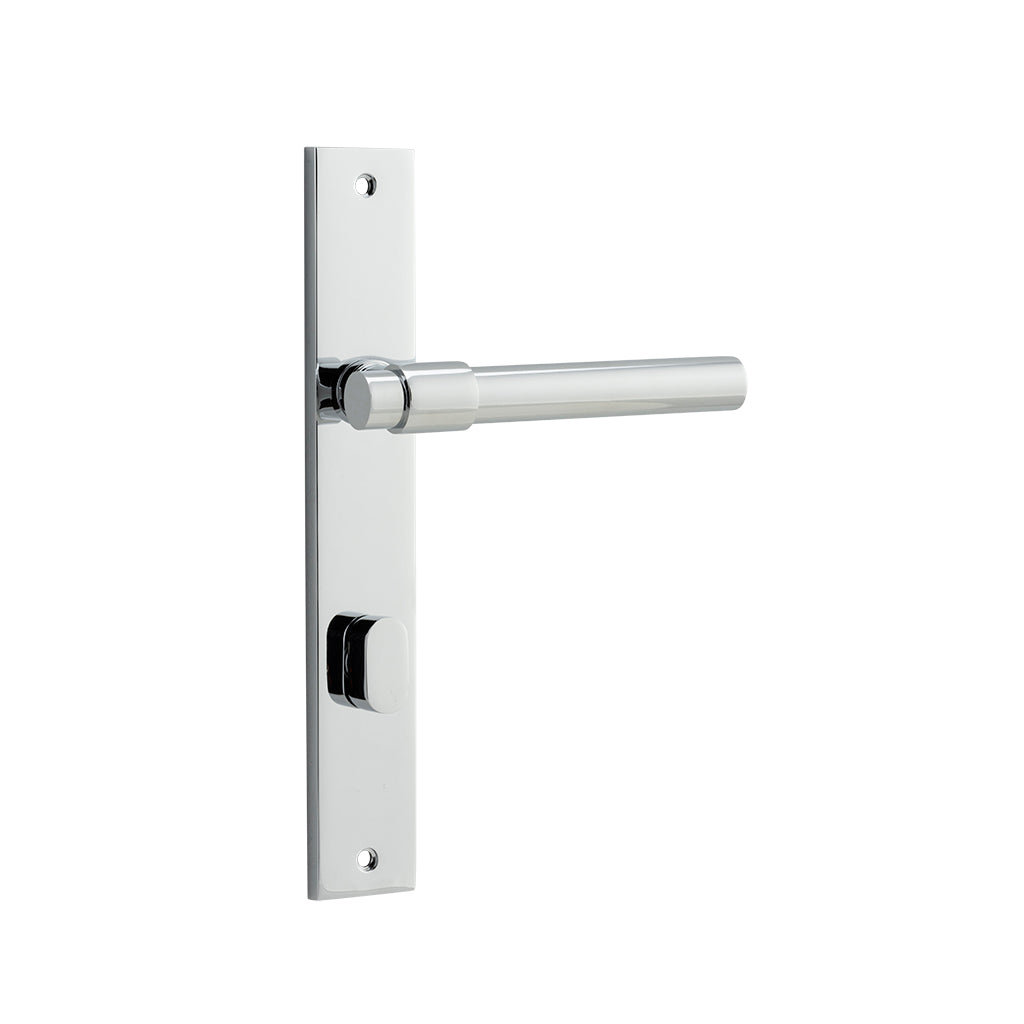 Helsinki Lever - Rectangular Backplate Polished Chrome / Privacy / Lever Set Only