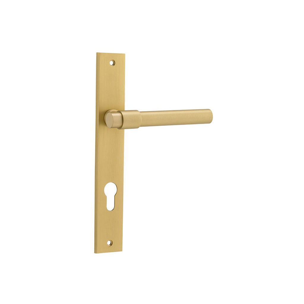 Helsinki Lever - Rectangular Backplate Brushed Gold PVD / Entrance / Lever Set Only