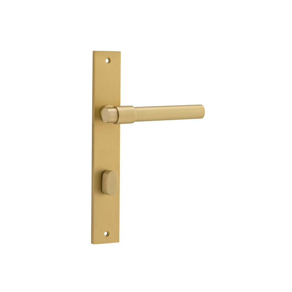Helsinki Lever - Rectangular Backplate Brushed Gold PVD / Privacy / Lever Set Only