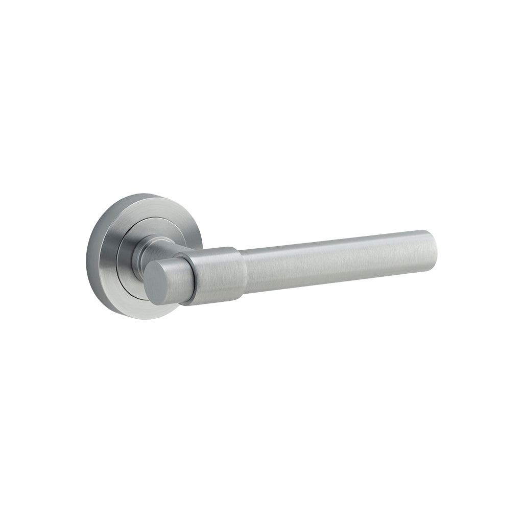 Helsinki Lever - Round Rose Brushed Chrome / Passage / Lever Set Only