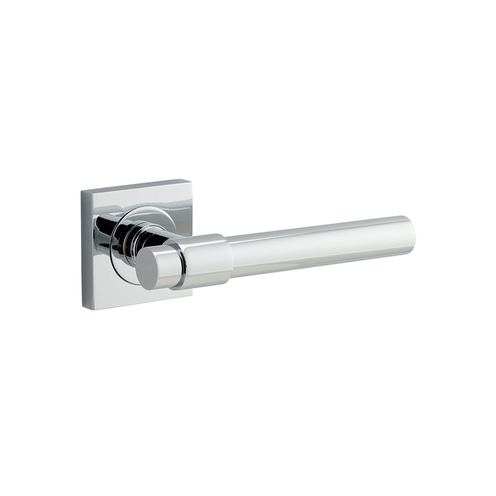 Helsinki Lever - Square Rose Polished Chrome / Passage / Lever Set Only