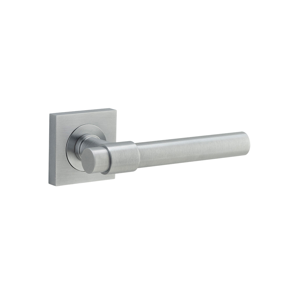 Helsinki Lever - Square Rose Brushed Chrome / Passage / Lever Set Only
