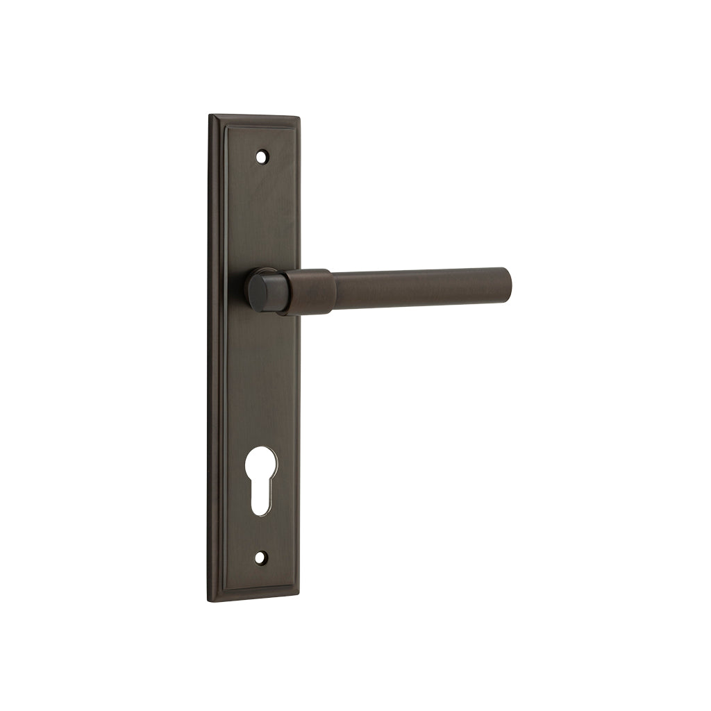 Helsinki Lever - Stepped Backplate Signature Brass / Entrance / Lever Set Only