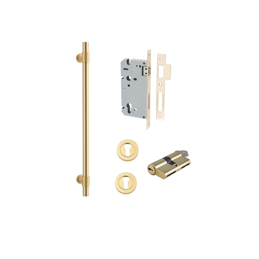 Helsinki Pull Handle Brushed Gold PVD / 450mm / Entrance Kit Dual Function (Key-Key)
