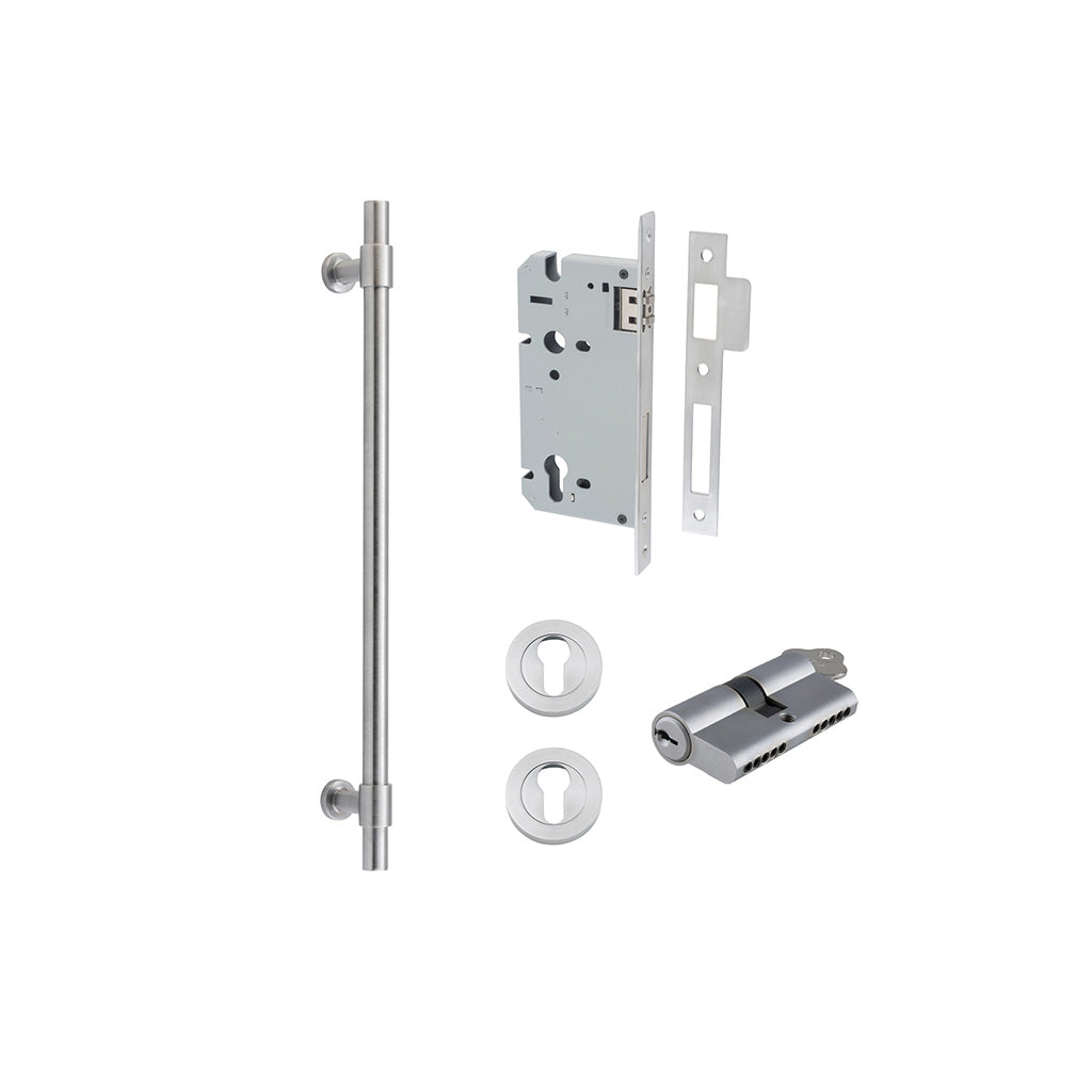 Helsinki Pull Handle Brushed Chrome / 450mm / Entrance Kit Dual Function (Key-Key)