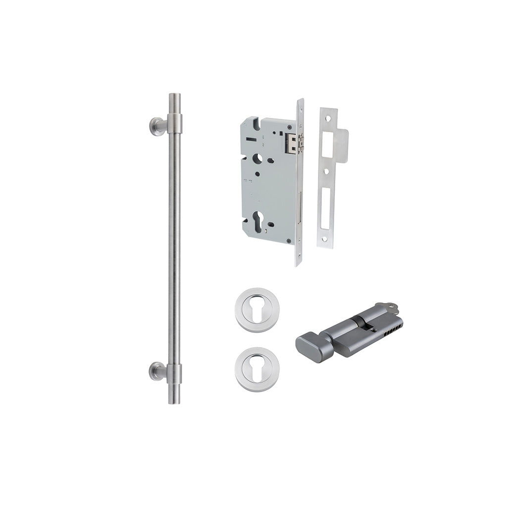 Helsinki Pull Handle Brushed Chrome / 450mm / Entrance Kit (Key-Thumb)