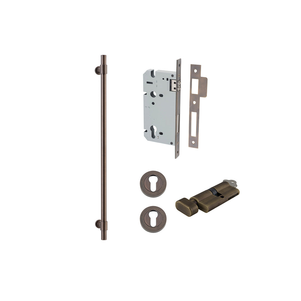 Helsinki Pull Handle Signature Brass / 600mm / Entrance Kit (Key-Thumb)