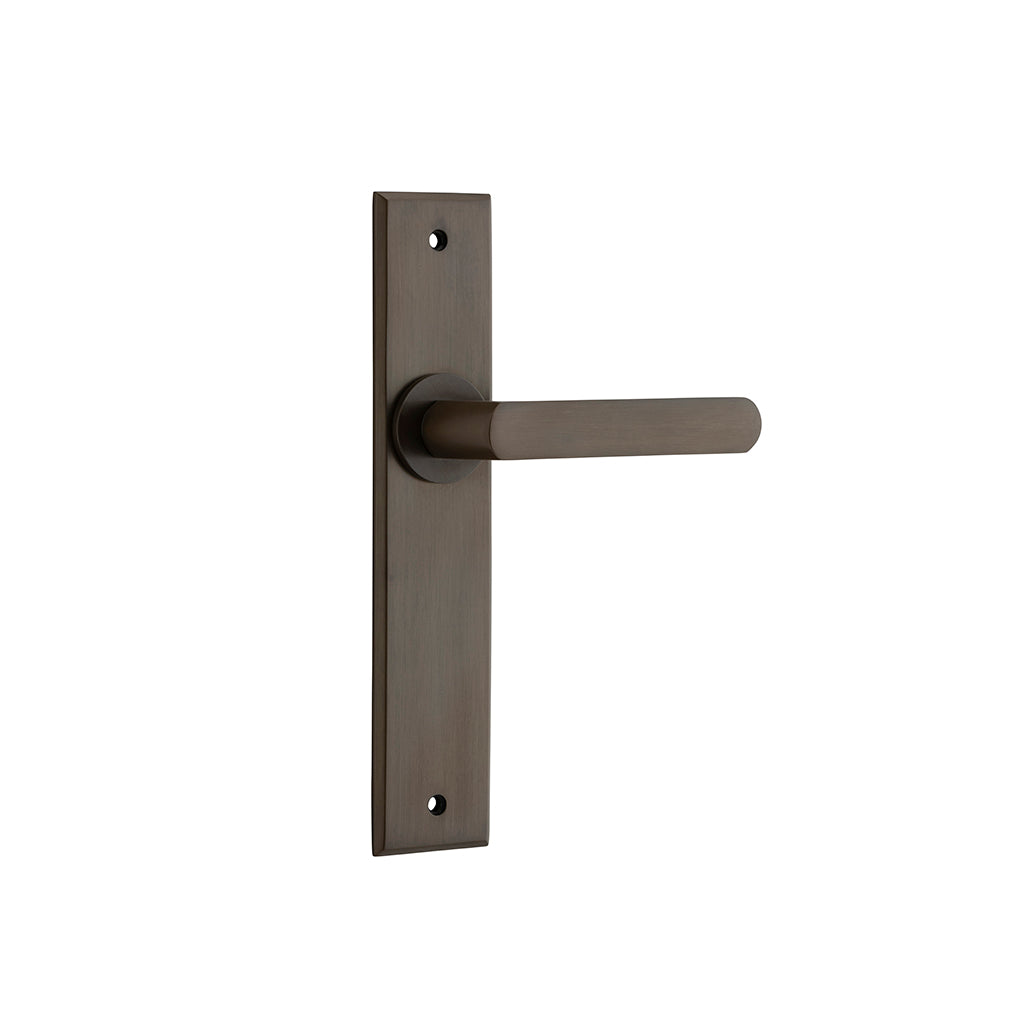 Osaka Lever - Chamfered Backplate Signature Brass / Passage / Lever Set Only