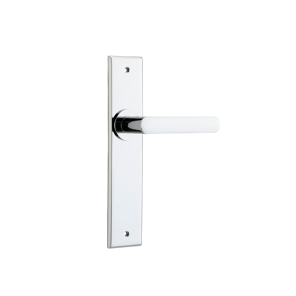 Osaka Lever - Chamfered Backplate Polished Chrome / Passage / Lever Set Only