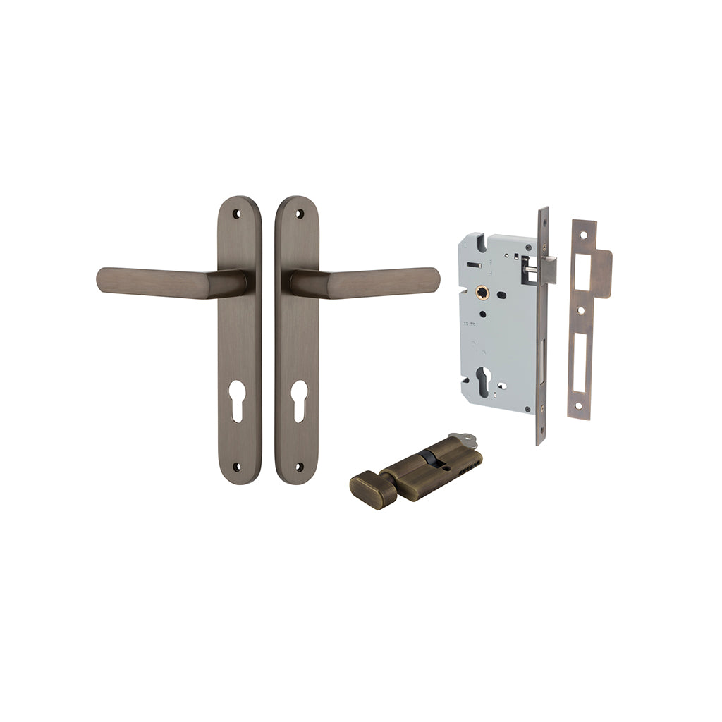Osaka Lever - Oval Backplate Signature Brass / Entrance / Entrance Kit (Key-Thumb)