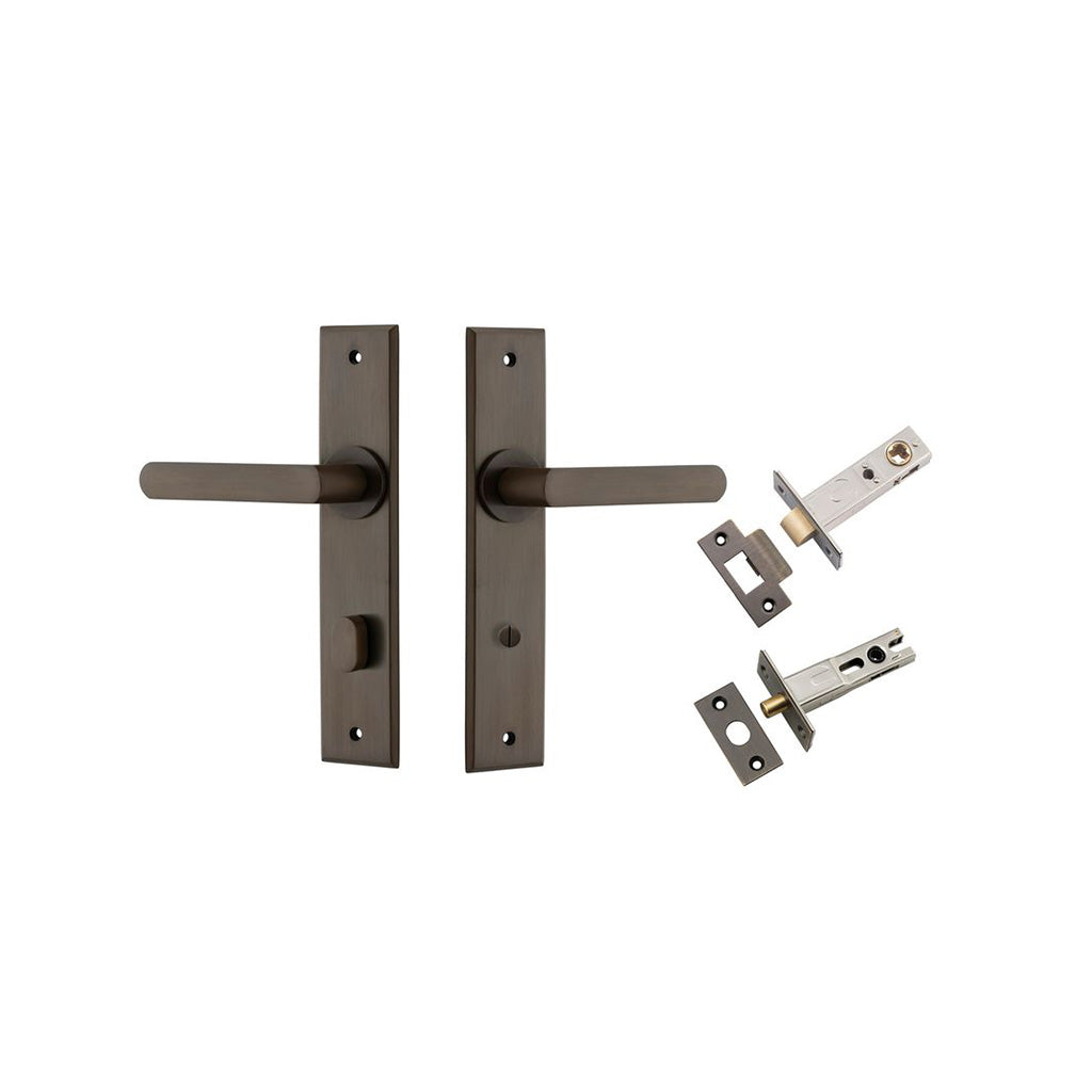 Osaka Lever - Chamfered Backplate Signature Brass / Privacy / Separate Privacy Kit