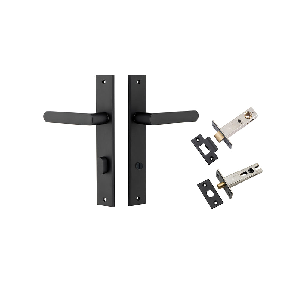 Osaka Lever - Rectangular Backplate Matt Black / Privacy / Separate Privacy Kit