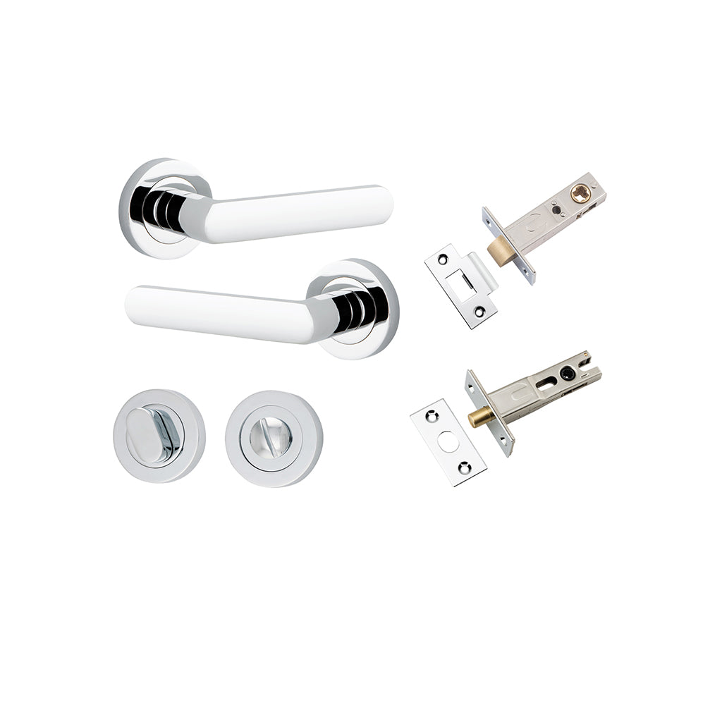 Osaka Lever - Round Rose Polished Chrome / Privacy / Separate Privacy Kit
