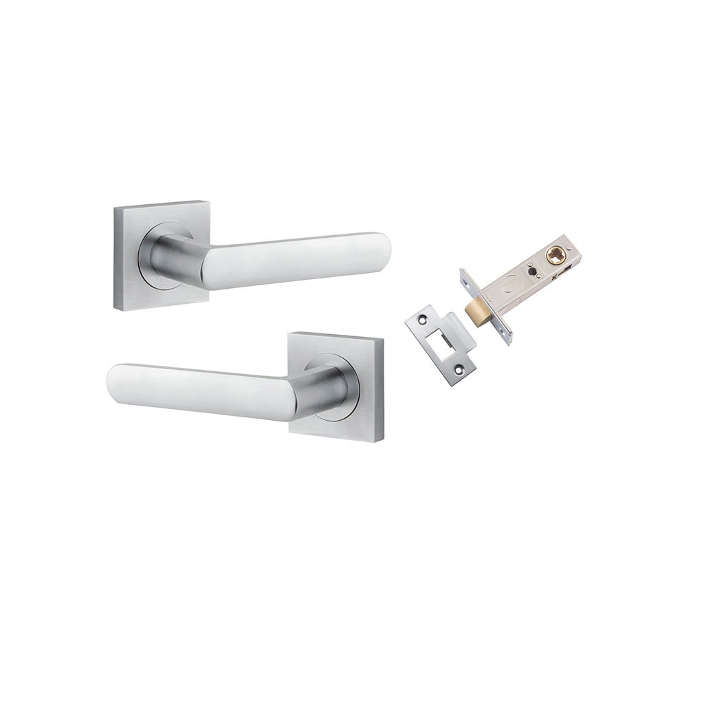 Osaka Lever - Square Rose Brushed Chrome / Passage / Passage Kit