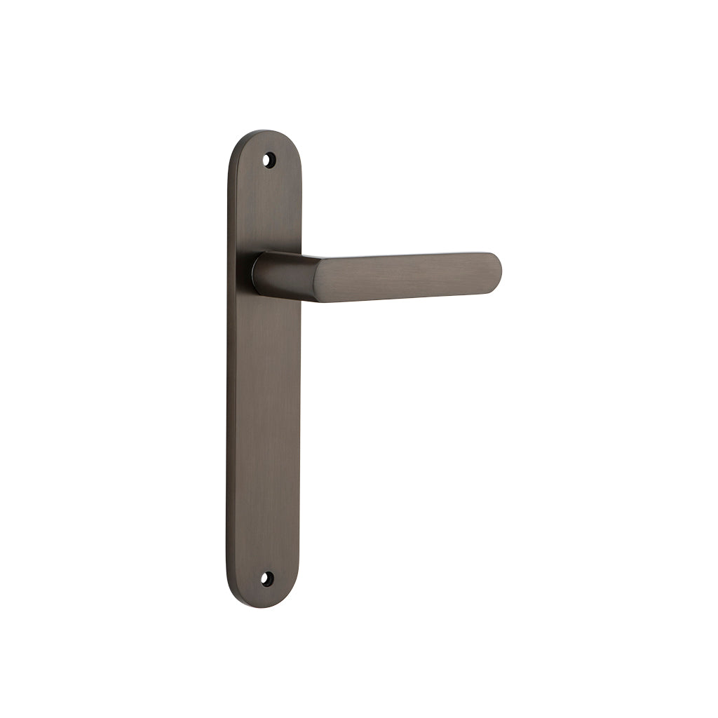 Osaka Lever - Oval Backplate Signature Brass / Passage / Lever Set Only
