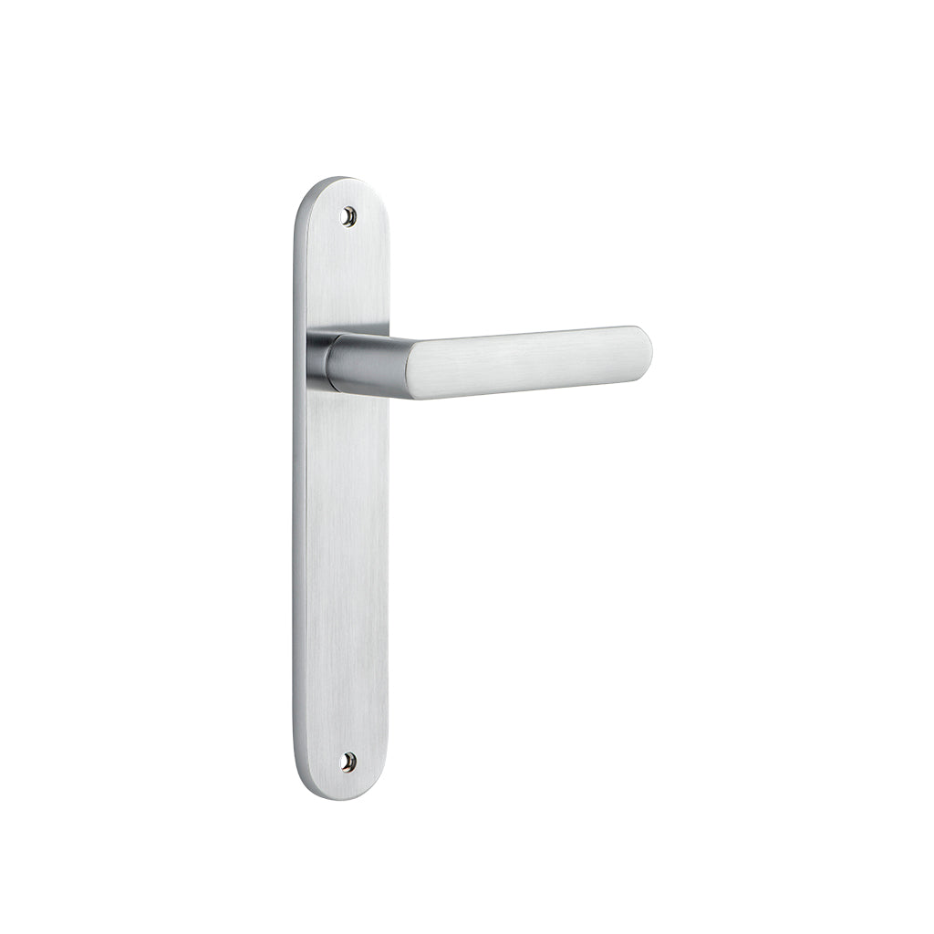 Osaka Lever - Oval Backplate Brushed Chrome / Passage / Lever Set Only