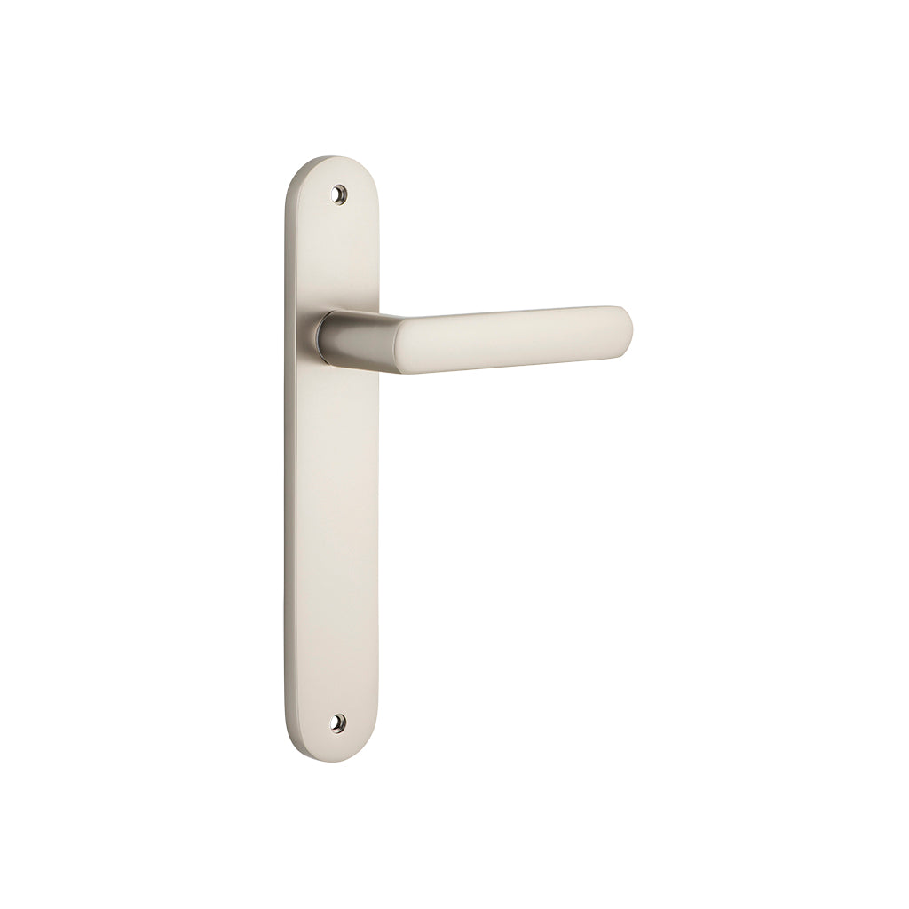 Osaka Lever - Oval Backplate Satin Nickel / Passage / Lever Set Only