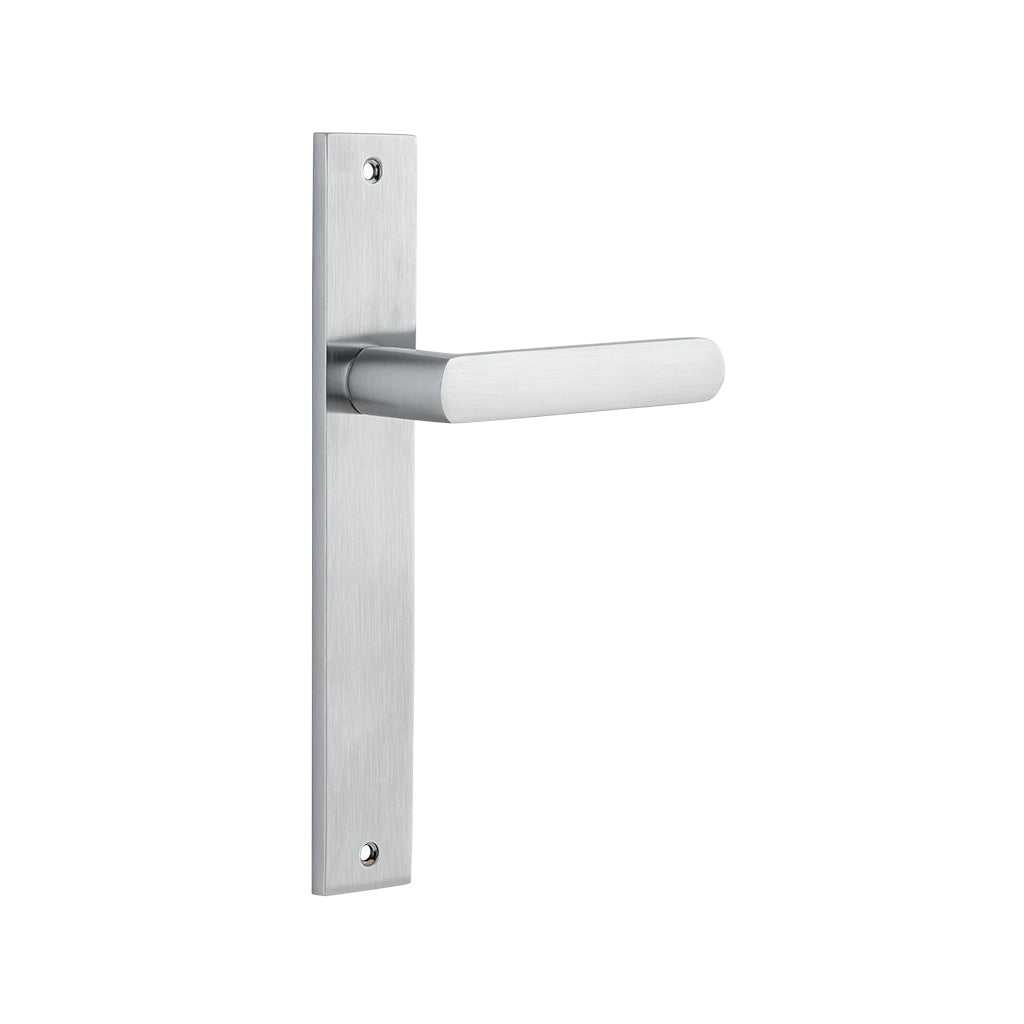 Osaka Lever - Rectangular Backplate Brushed Chrome / Passage / Lever Set Only
