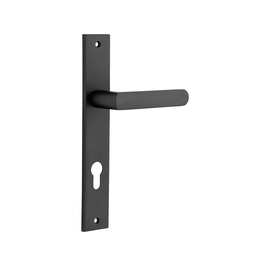 Osaka Lever - Rectangular Backplate Matt Black / Entrance / Lever Set Only
