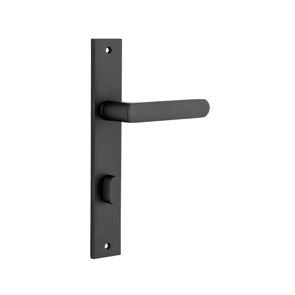 Osaka Lever - Rectangular Backplate Matt Black / Privacy / Lever Set Only