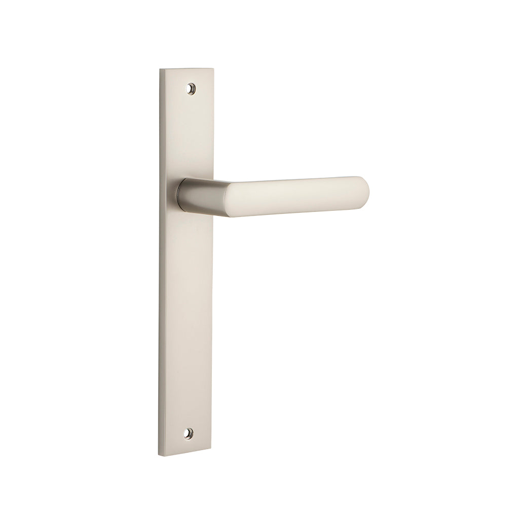 Osaka Lever - Rectangular Backplate Satin Nickel / Passage / Lever Set Only