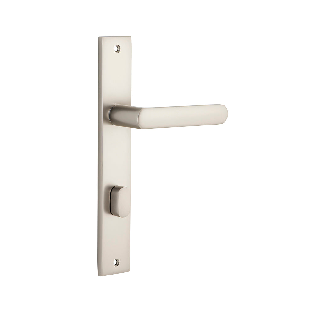 Osaka Lever - Rectangular Backplate Satin Nickel / Privacy / Lever Set Only