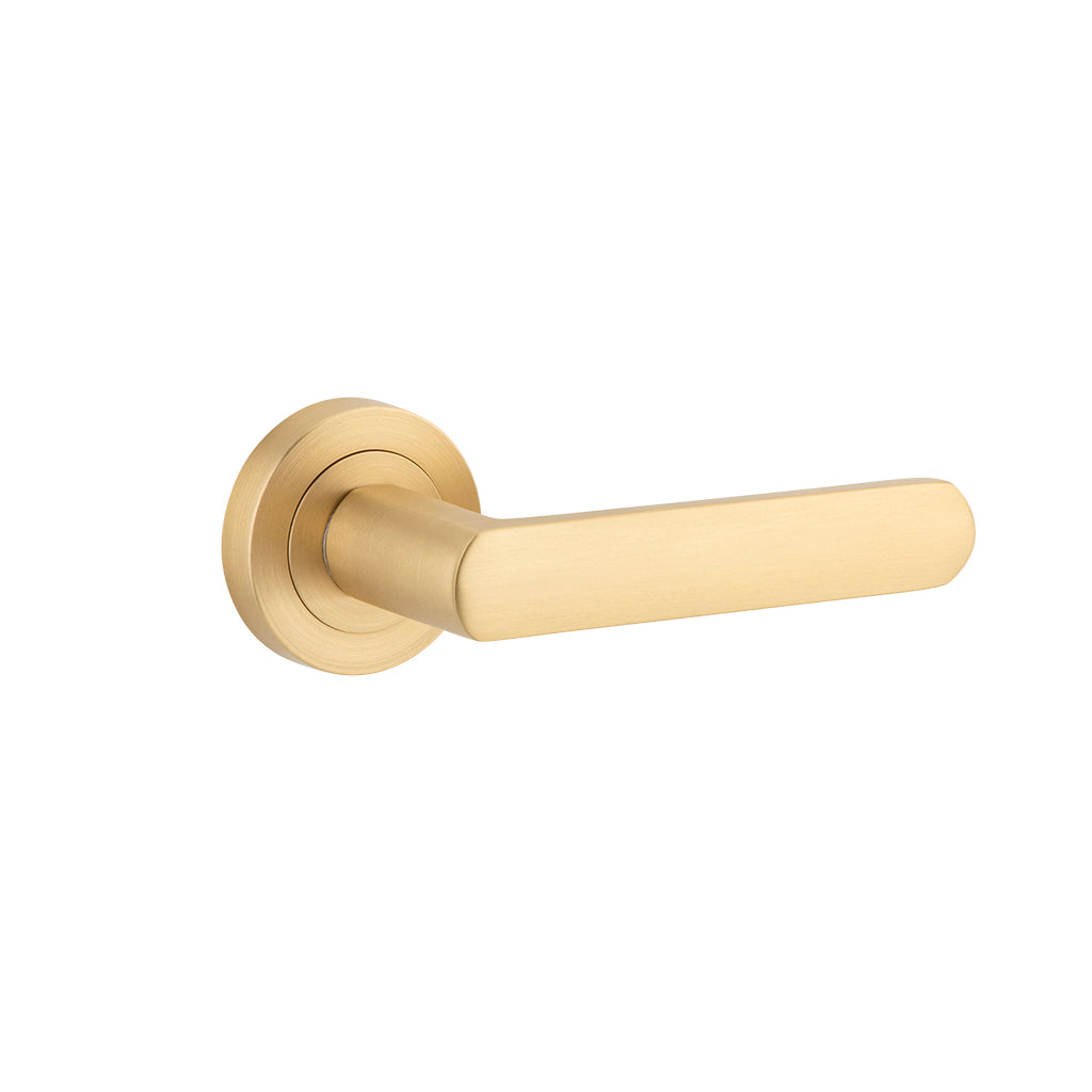 Osaka Lever - Round Rose Brushed Brass / Passage / Lever Set Only