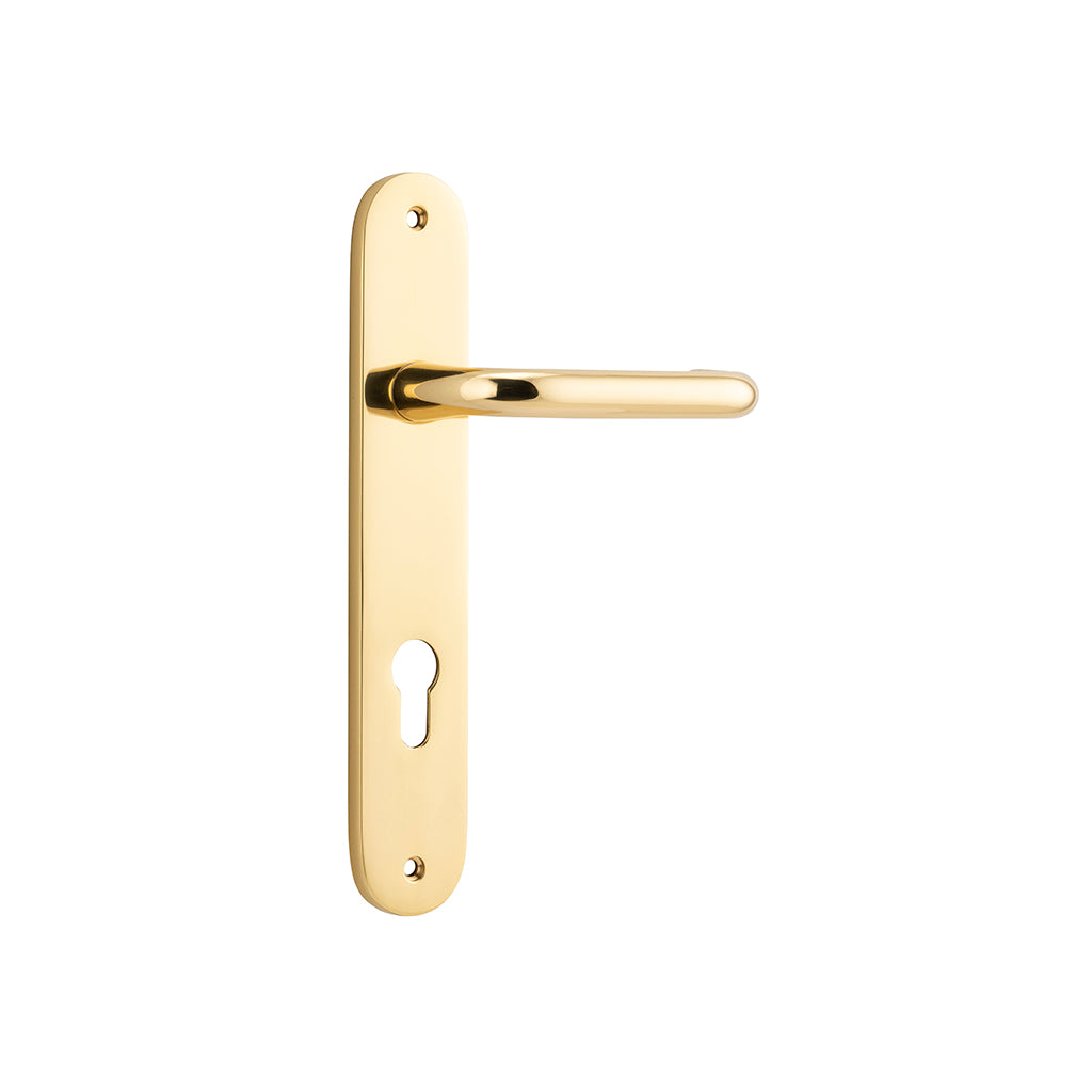 Oslo Lever - Oval Backplate Polished Brass / Entrance / Lever Set Only