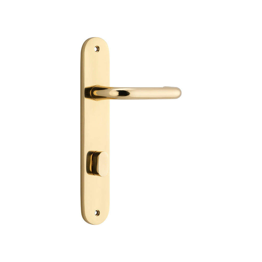 Oslo Lever - Oval Backplate Polished Brass / Privacy / Lever Set Only