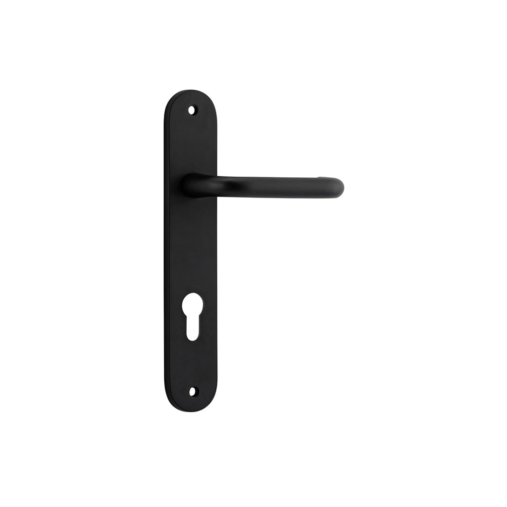 Oslo Lever - Oval Backplate Matt Black / Entrance / Lever Set Only