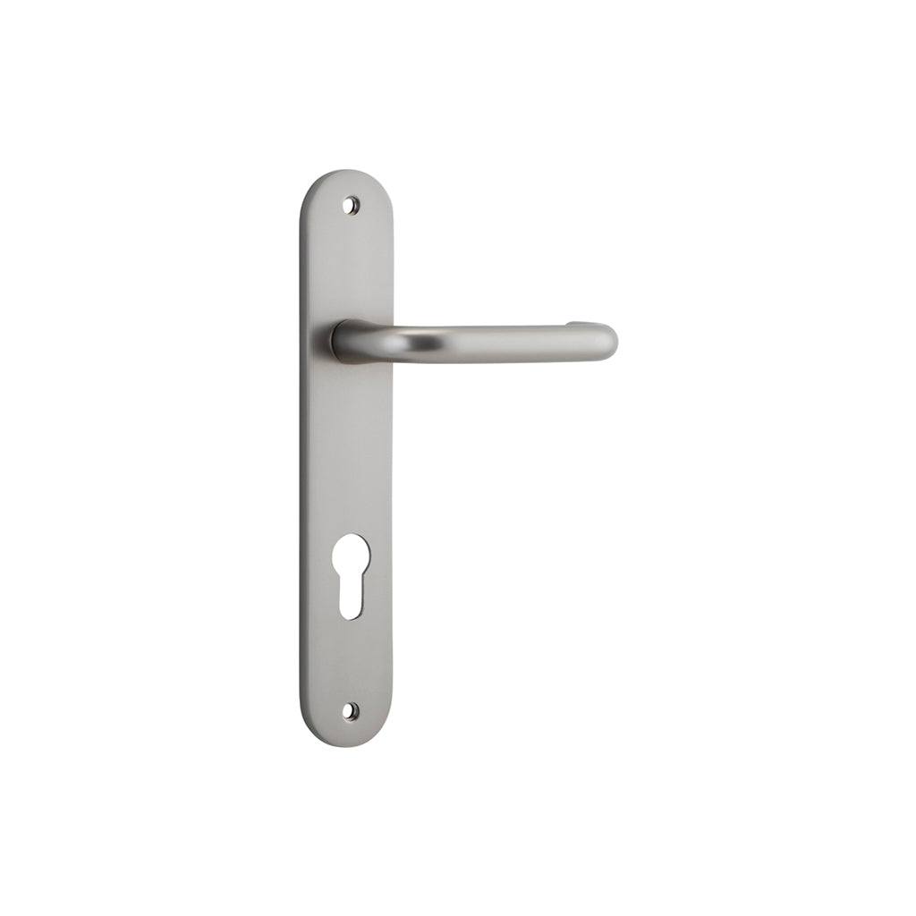 Oslo Lever - Oval Backplate Satin Nickel / Entrance / Lever Set Only