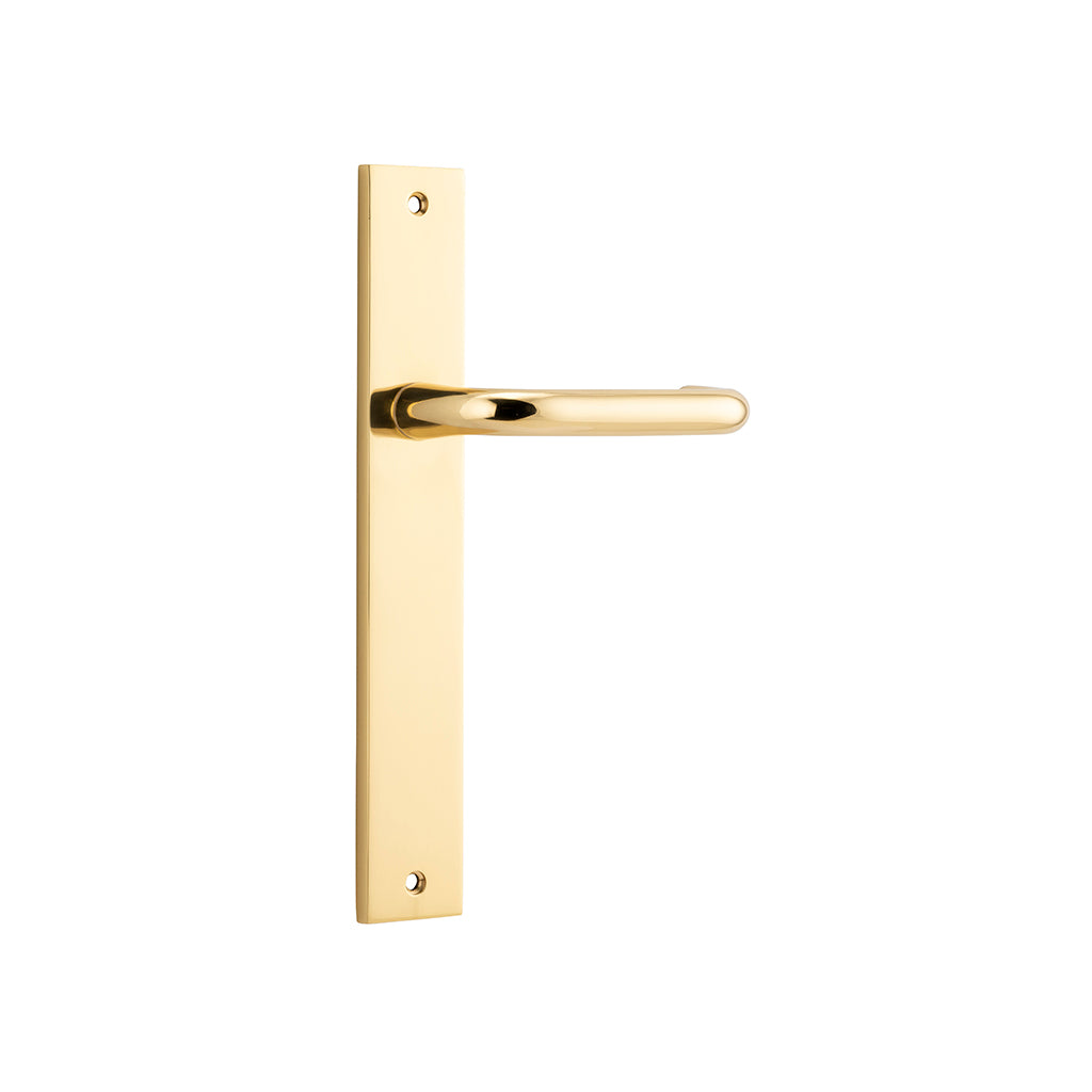 Oslo Lever - Rectangular Backplate Polished Brass / Passage / Lever Set Only