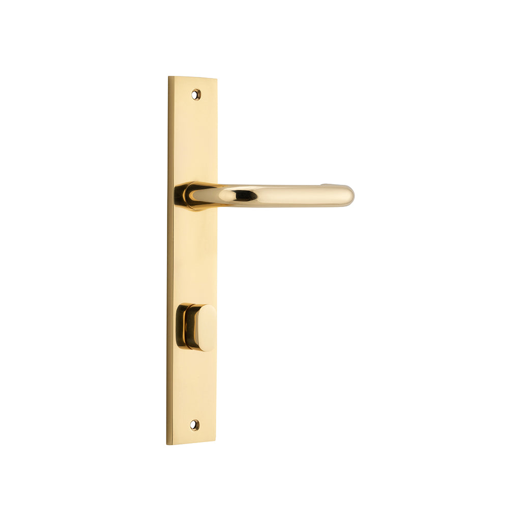 Oslo Lever - Rectangular Backplate Polished Brass / Privacy / Lever Set Only