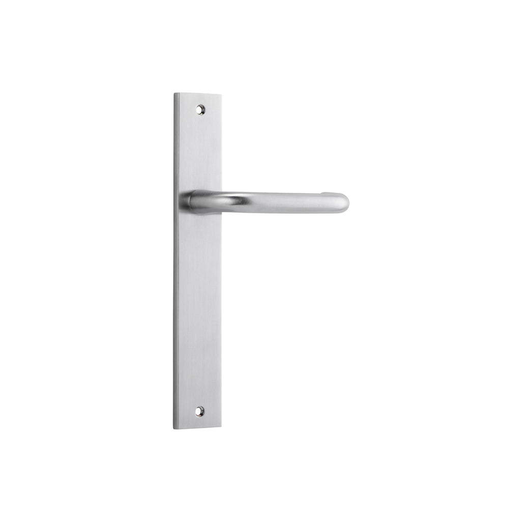 Oslo Lever - Rectangular Backplate Brushed Chrome / Passage / Lever Set Only