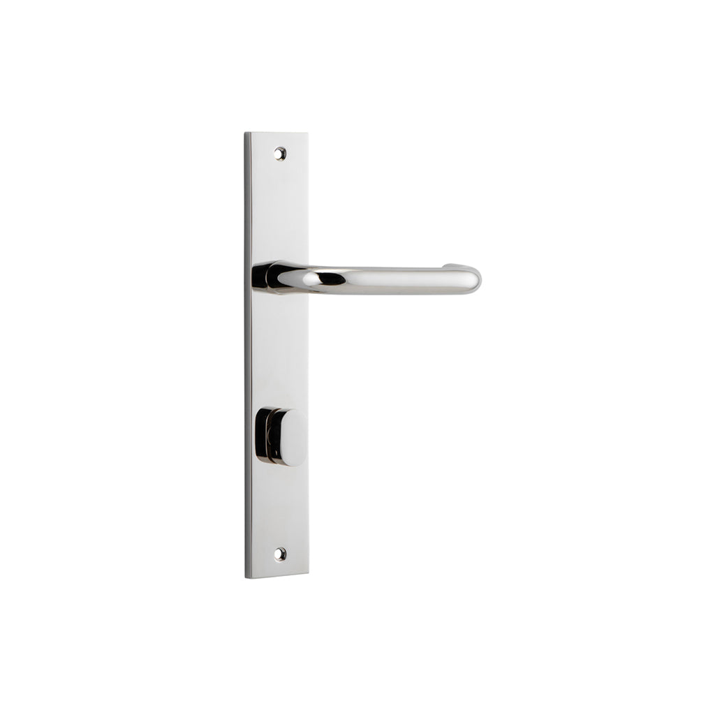Oslo Lever - Rectangular Backplate Polished Nickel / Privacy / Lever Set Only