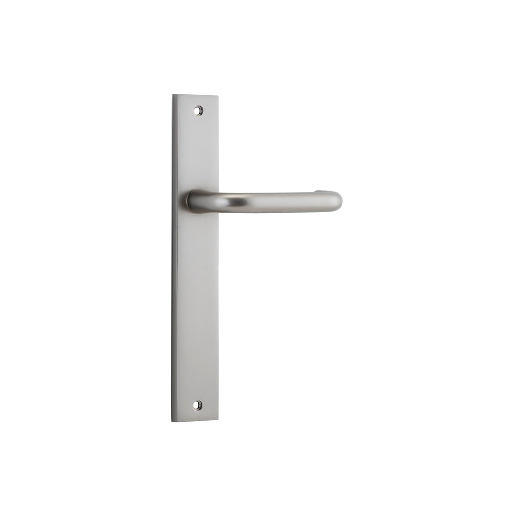 Oslo Lever - Rectangular Backplate Satin Nickel / Passage / Lever Set Only