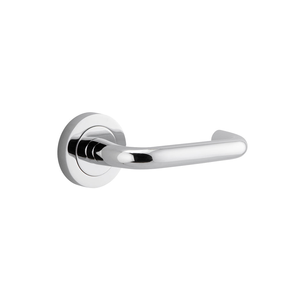 Oslo Lever - Round Rose Polished Chrome / Passage / Lever Set Only