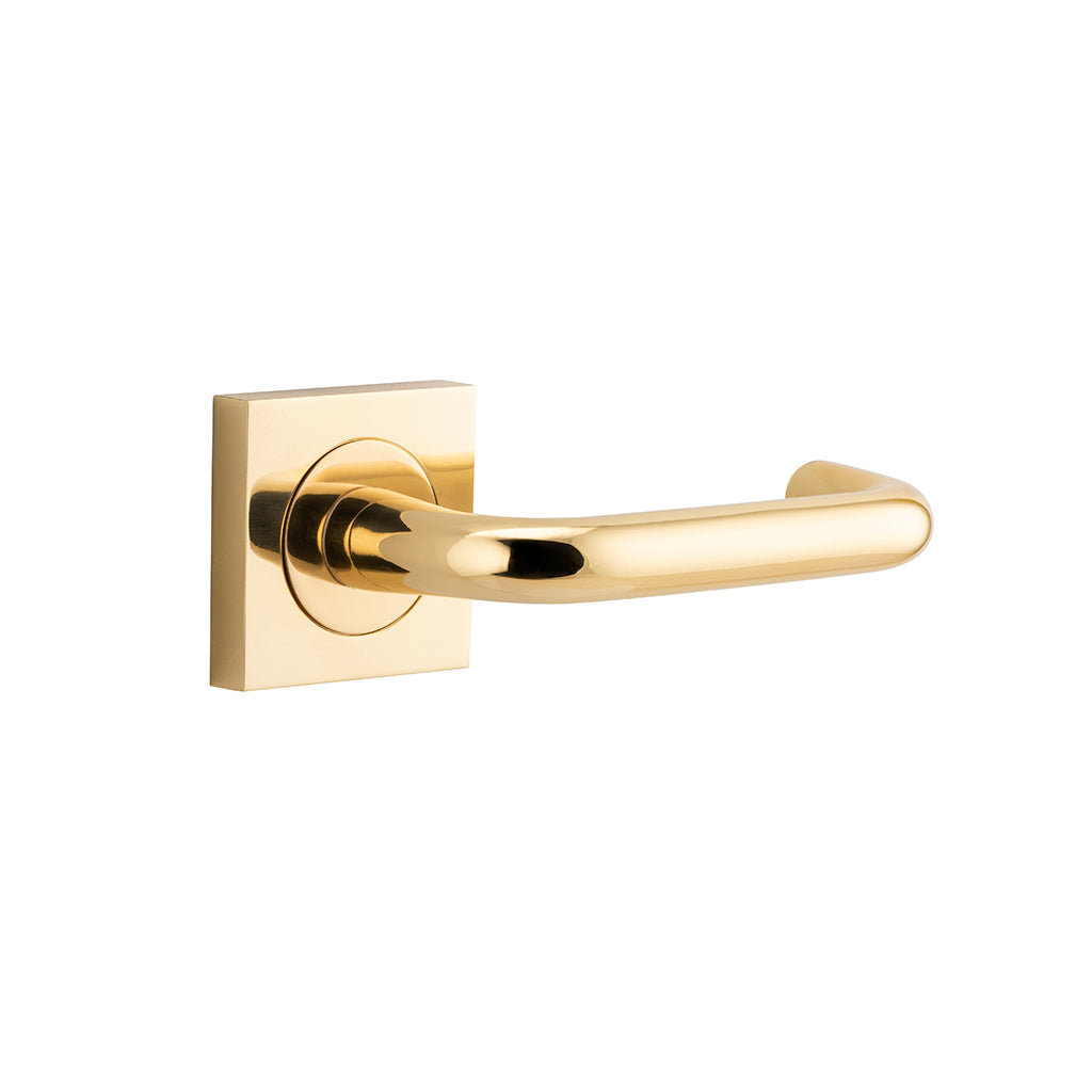 Oslo Lever - Square Rose Polished Brass / Passage / Lever Set Only