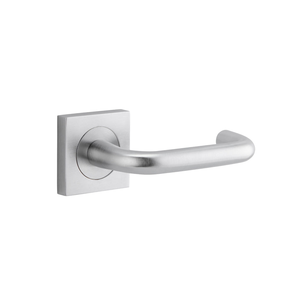 Oslo Lever - Square Rose Brushed Chrome / Passage / Lever Set Only