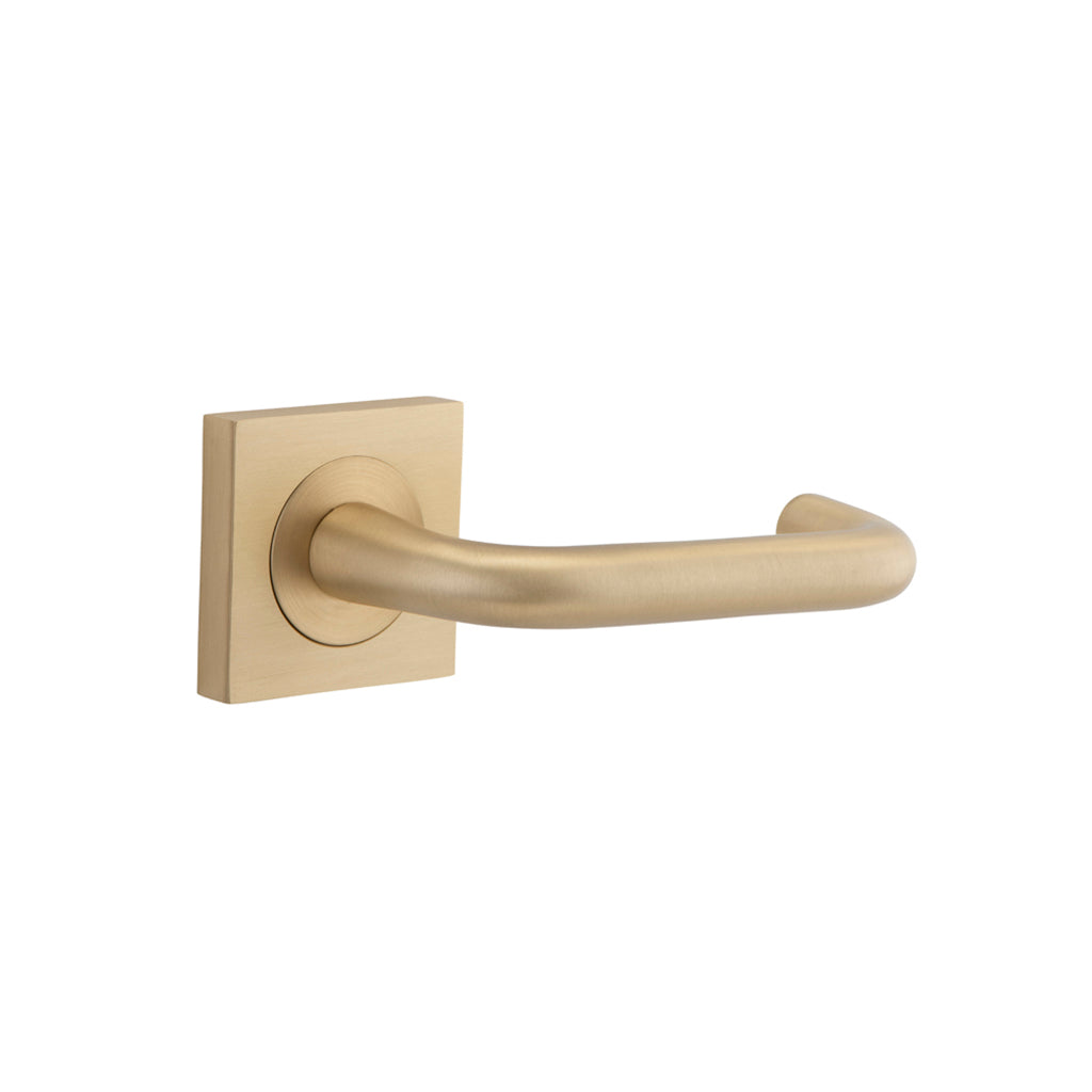 Oslo Lever - Square Rose Brushed Brass / Passage / Lever Set Only